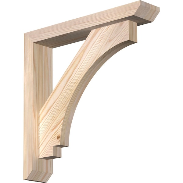 Ekena Millwork Imperial Slat Smooth Bracket w/ Offset Brace, Douglas Fir, 3 1/2"W x 18"D x 18"H BKT0402X18X18IMP06SDF - main